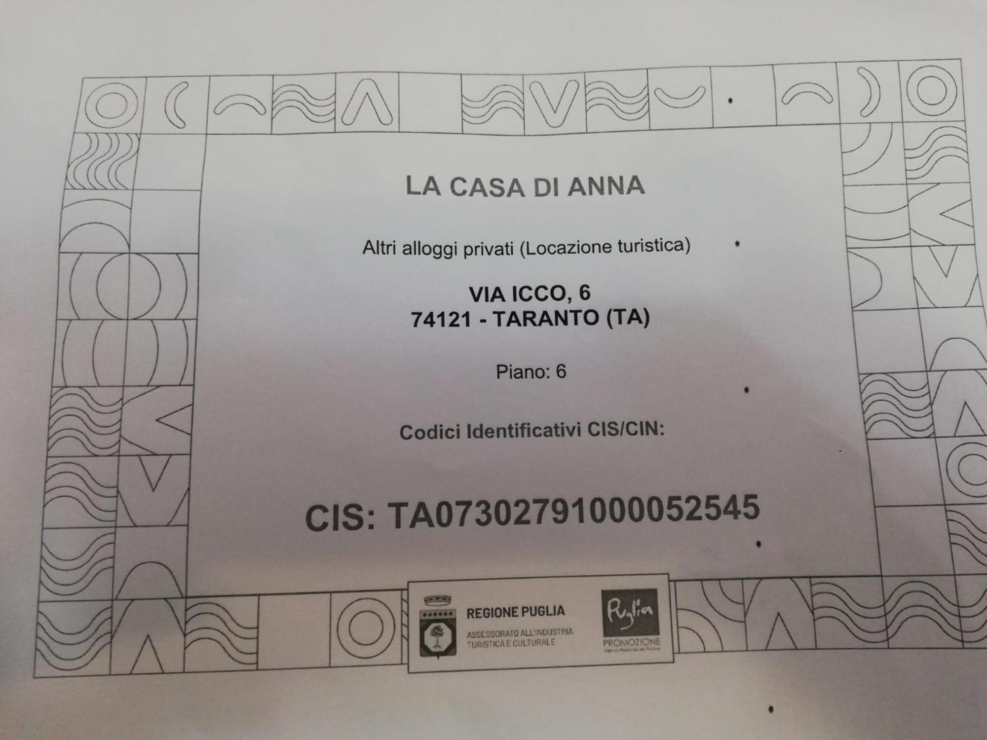 La Casa Di Anna Lejlighed Taranto Eksteriør billede
